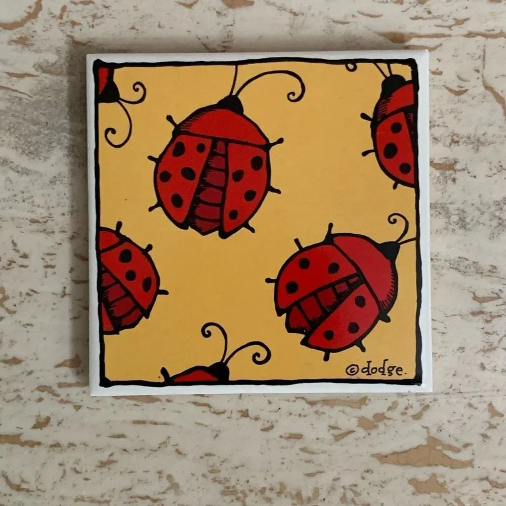 Lady Bug & Bubble bee trivet coaster by Ursala Dodge from Starbucks